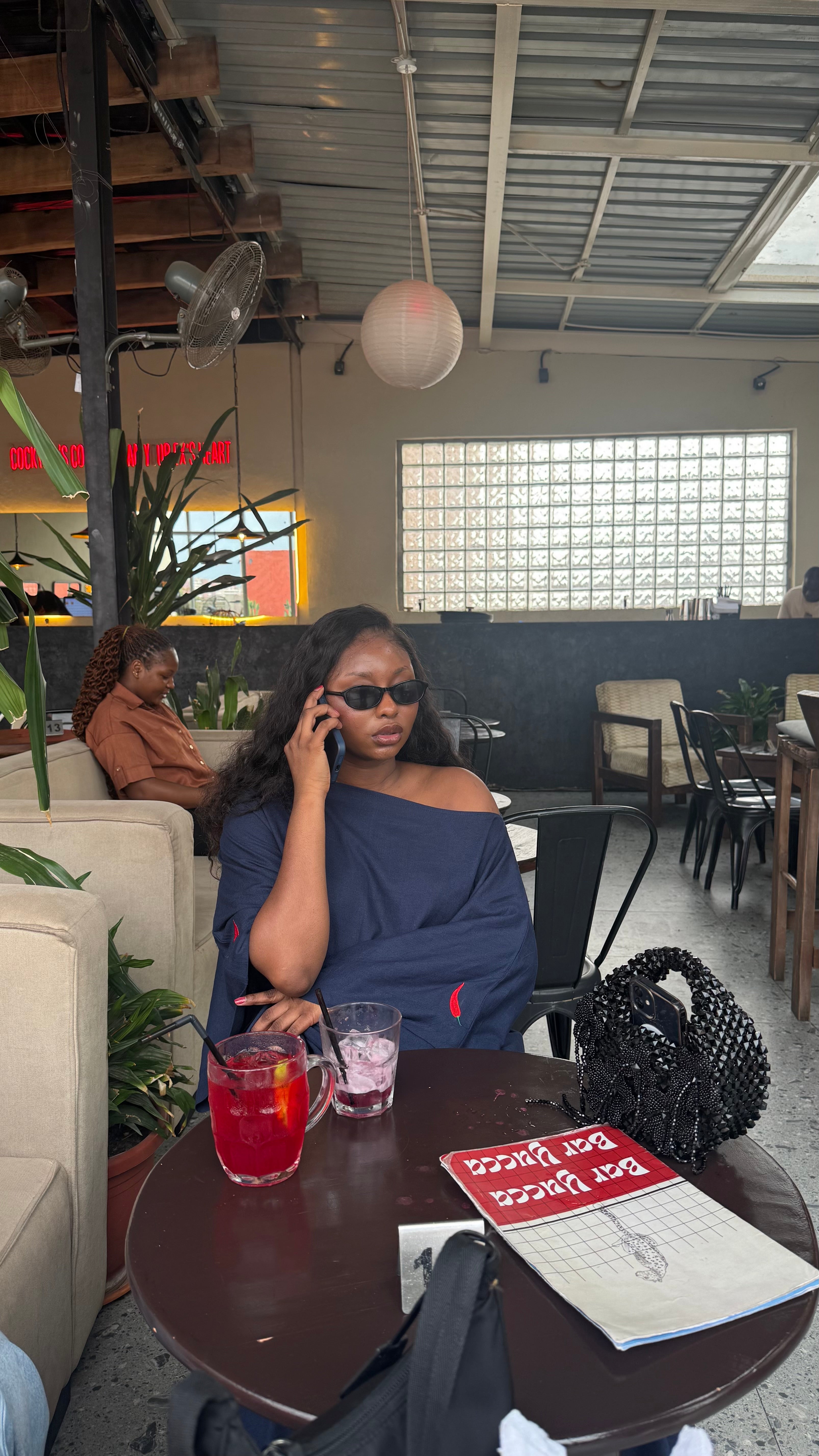 Navy blue chill-i kaftan (with double chilli symbol)