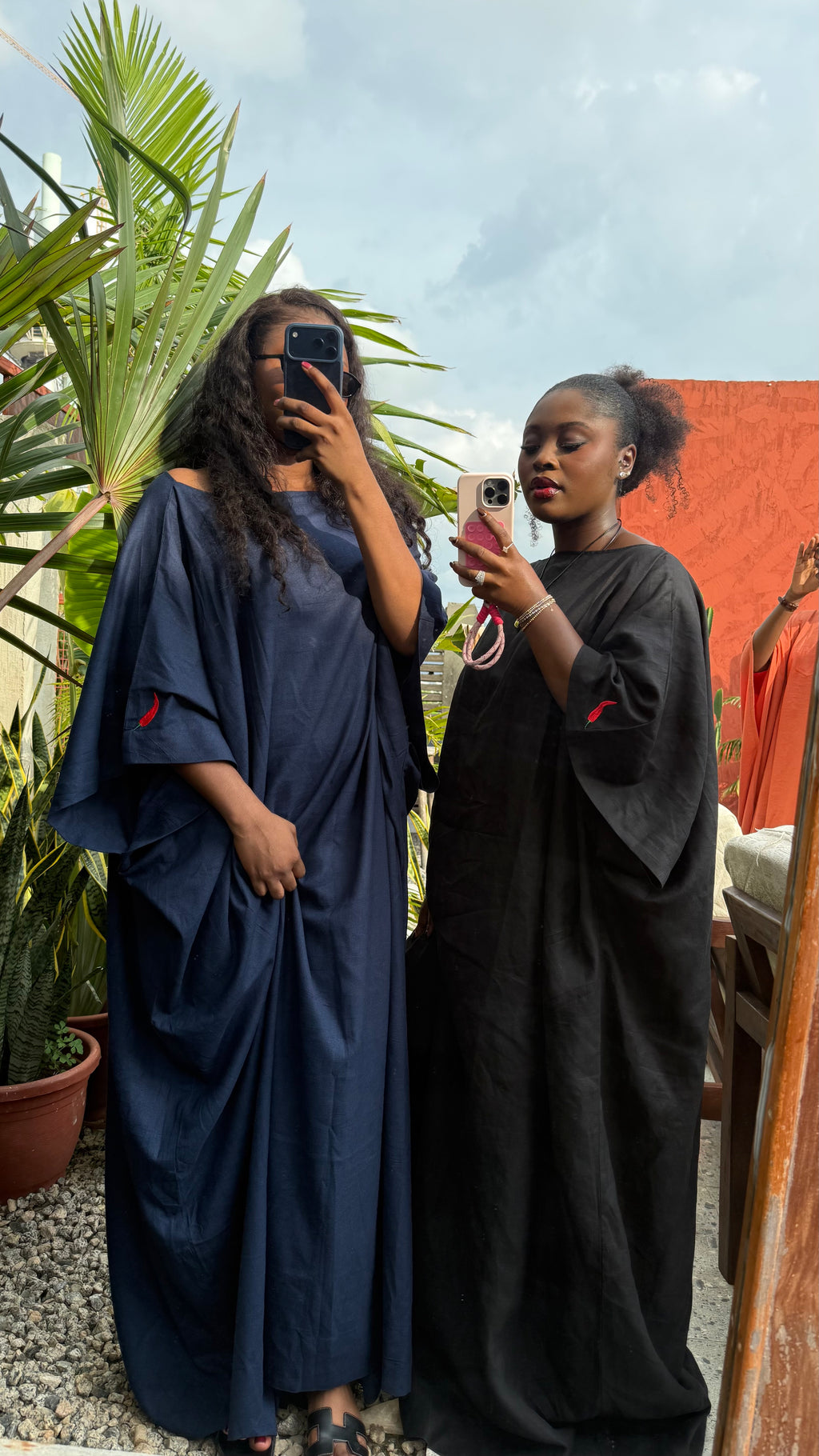 Navy blue chill-i kaftan (with double chilli symbol)