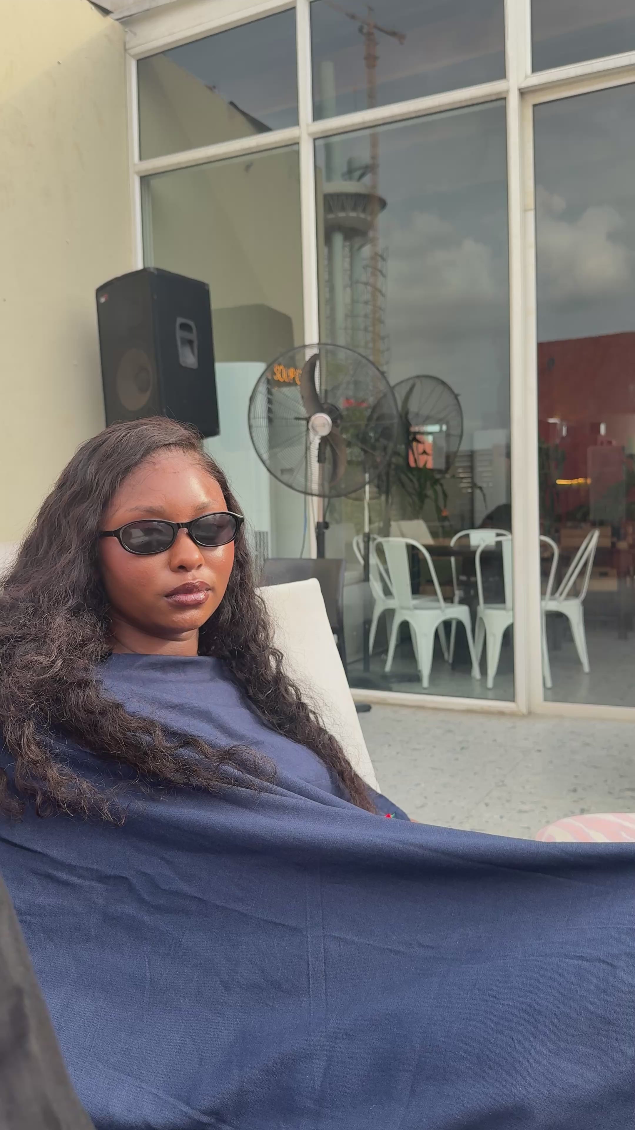 Navy blue chill-i kaftan (with double chilli symbol)